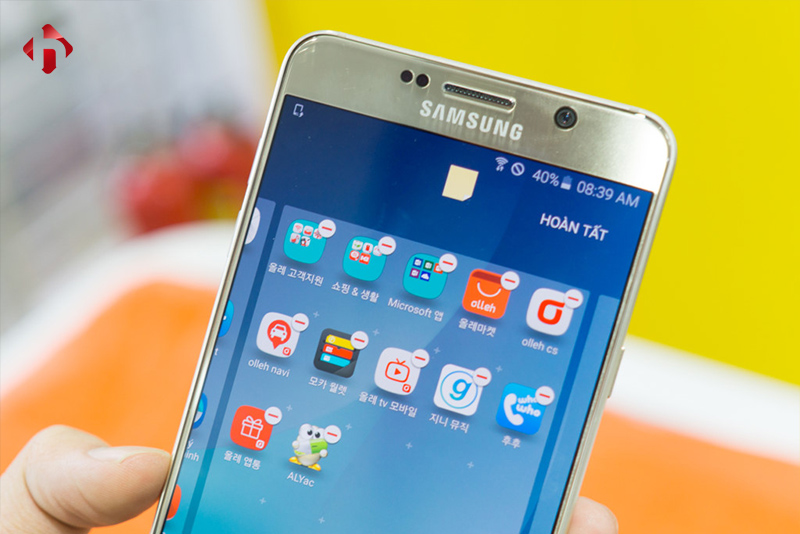 Giao diện có vài app Hàn trên Galaxy Note 5 Hàn