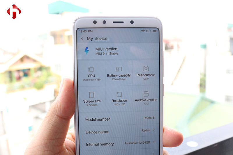 Cấu hình của xiaomi redmi 5