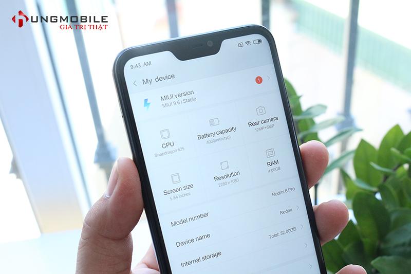 Cấu hình của Redmi 6 Pro